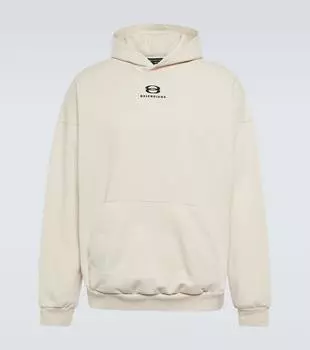 Толстовка unity из хлопка с капюшоном Balenciaga, бежевый