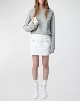 Толстовка Upper Rhinestone Wings Zadig & Voltaire, цвет Gris Moyen