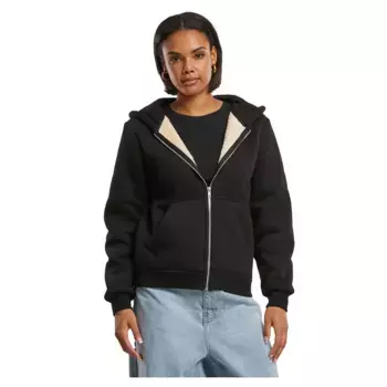 Толстовка Urban Classics Bonded Sherpa full zip, черный
