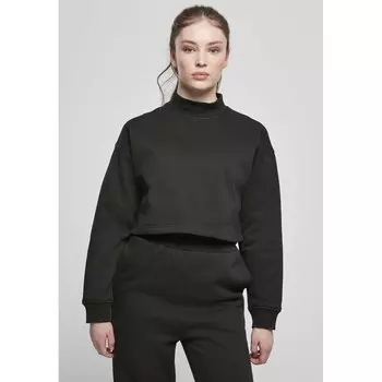 Толстовка Urban Classics Cropped Oversized High Neck Crew Big, черный