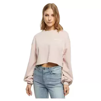 Толстовка Urban Classics Cropped Small Embroidery Terry, розовый