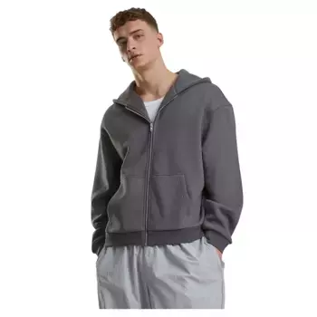 Толстовка Urban Classics Fluffy full zip, серый