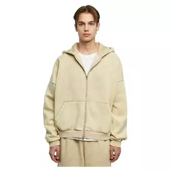 Толстовка Urban Classics Heavy Sand Washed 90S Full Zip, бежевый