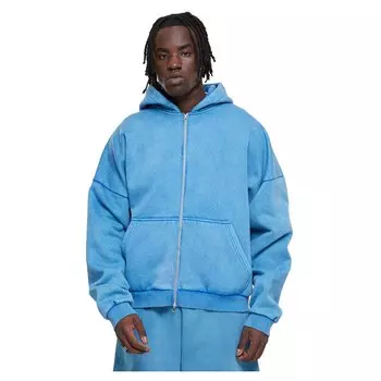 Толстовка Urban Classics Heavy Sand Washed 90S Full Zip, синий