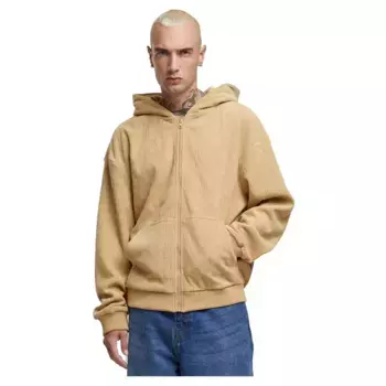 Толстовка Urban Classics Jaquard Velvet full zip, бежевый