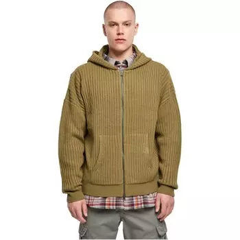 Толстовка Urban Classics Knitted Full Zip, зеленый