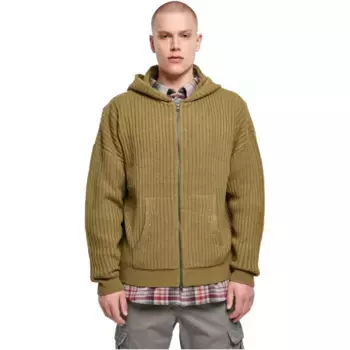 Толстовка Urban Classics Knitted full zip, зеленый
