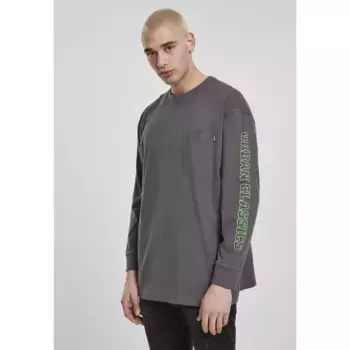 Толстовка Urban Classics Neon Logo Boxy Pocket, черный