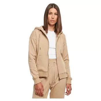 Толстовка Urban Classics Organic Terry Full Zip, бежевый