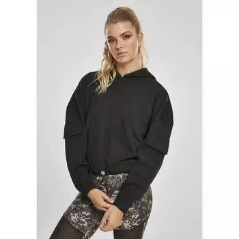Толстовка Urban Classics Short Worker Hooded, черный