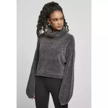 Толстовка Urban Classics Turtleneck Chenille Big, серый