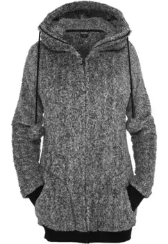 Толстовка URBAN CLASSICS " Urban Classics Ladies Melange Teddy Zip Hoody", цвет Blk/Wht