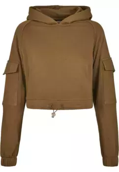 Толстовка URBAN CLASSICS " Urban Classics Ladies Short Worker Hoody", цвет Summerolive