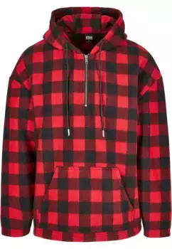 Толстовка URBAN CLASSICS " Urban Classics Men's Patterned Polar Fleece Half Zip Hoody", цвет Redcheck
