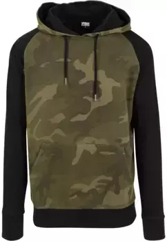 Толстовка URBAN CLASSICS " Urban Classics Men's Camo Contrast Raglan Hoody", черный
