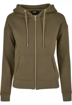 Толстовка URBAN CLASSICS " Urban Classics Women's Ladies Classic Zip Hoody", оливковый