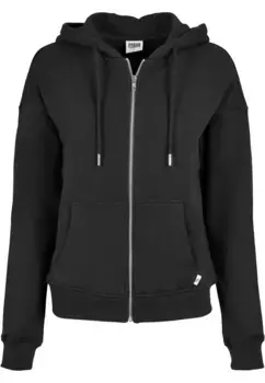 Толстовка URBAN CLASSICS " Urban Classics Women's Ladies Organic Terry Zip Hoody", черный