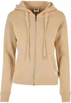 Толстовка URBAN CLASSICS " Urban Classics Women's Ladies Organic Terry Zip Hoody", бежевый