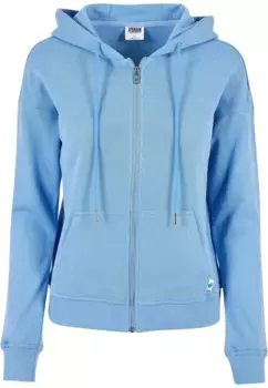 Толстовка URBAN CLASSICS " Urban Classics Women's Ladies Organic Terry Zip Hoody", синий