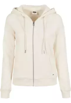 Толстовка URBAN CLASSICS " Urban Classics Women's Ladies Organic Terry Zip Hoody", белый