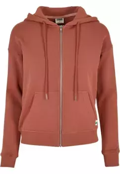 Толстовка URBAN CLASSICS " Urban Classics Women's Ladies Organic Terry Zip Hoody", терракотовый