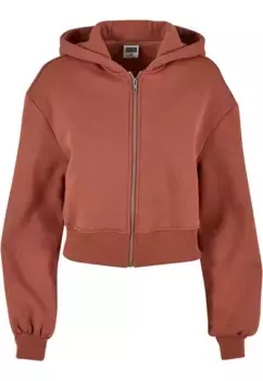Толстовка URBAN CLASSICS " Urban Classics Женская короткая куртка на молнии большого размера", терракотовый