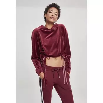 Толстовка Urban Classics Velvet Gathered, красный