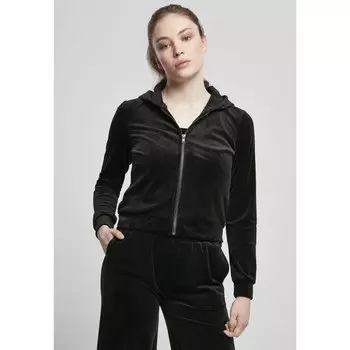Толстовка Urban Classics Velvet Zip, черный
