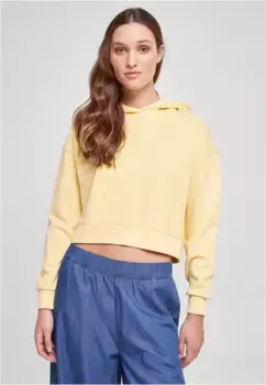 Толстовка URBAN CLASSICS "Женская короткая толстовка с цветочной вышивкой Urban Classics Terry Hoody", цвет Vintagesun