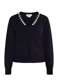Толстовка Usha Cardigan Mit Perlen, черный