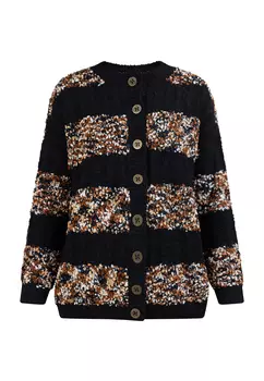 Толстовка usha FESTIVAL Damen Strickjacke Mit Knpfen, черный