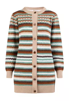 Толстовка usha FESTIVAL Damen Strickjacke Mit Knpfen, цвет Tanne Mehrfarbig