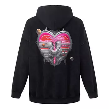 Толстовка valentine's day graphic hoodie 'black' Li-Ning, черный