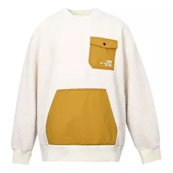 Толстовка Vans lamb's wool Contrast Color Stitching Round Neck Couple Style Creamy White VN0A5H7M3KS, белый