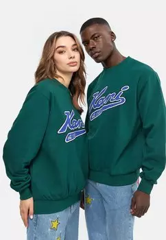 Толстовка VARSITY CREW UNISEX Karl Kani, темно-зеленый