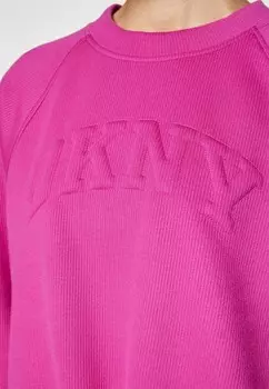 Толстовка VARSITY PLACED PUFF LOGO PULLOVER WITH BUNGEE DKNY, розовый