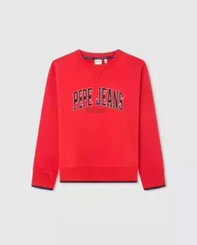 Толстовка Varsity с логотипом на груди для мальчиков Pepe Jeans, красный