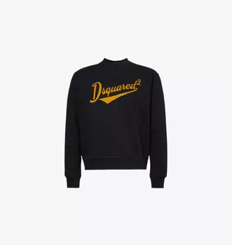 Толстовка Velvet-Branding с круглым вырезом и классическим кроем из хлопкового трикотажа Dsquared2, черный