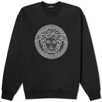 Толстовка Versace Embroidered Medusa Sweatshirt, черный