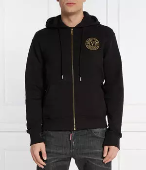 Толстовка Versace Jeans Couture на молнии, черный / золотой