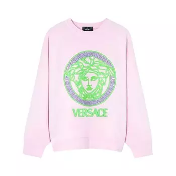 Толстовка Versace с логотипом Baby Pink/Neon Green/Neon Lavander