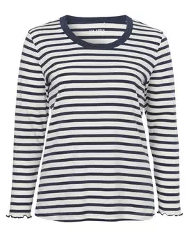 Толстовка VIA APPIA DUE Pullover Zeitloses Langarmshirt mit gestreiftem Allover Muster, индиго