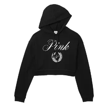 Толстовка Victoria's Secret Pink Everyday Fleece Cropped, черный