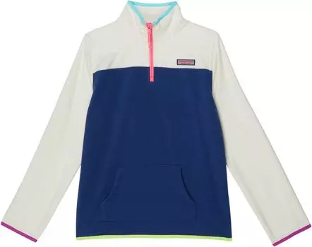 Толстовка Vineyard Vines Color-Block Fleece Shep Shirt, цвет Baltic Blue
