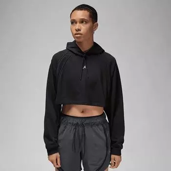 Толстовка W J SPORT CROP FLEECE HOODY Jordan, цвет Emerald/Valerian Blau/Limette
