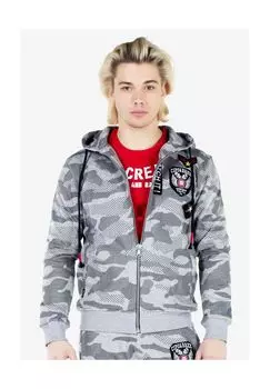Толстовка в модном стиле милитари CIPO & BAXX, серый