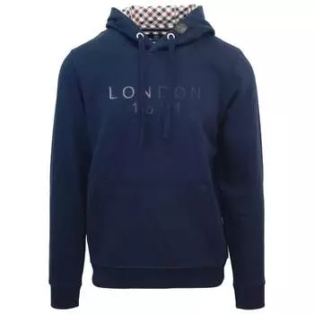 Толстовка в морском стиле с ярким логотипом London 1851 Aquascutum, синий