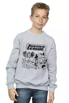 Толстовка в полоску с полосками «Лига справедливости» DC Comics, серый