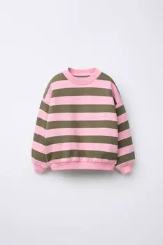 Толстовка в полоску ZARA, цвет Pale pink