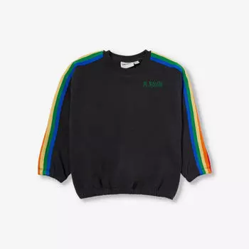 Толстовка в радужную полоску из органического хлопка 1,5-9 лет Mini Rodini, черный